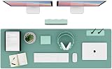 K KNODEL Large Office Leather Desk Mat 120x43cm Green PVC Leather
