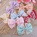 Bow Appliques, 100pcs Mini Bow Tie Shaped Lace Flowers Wedding Ornament Appliques Embellishment Craft Artificial Decoration (Pink)