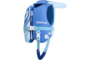 Owntop Toddler Swim Vest Kids Float Jacket Swimming Aid for Children 20-30-40-50 lbs with Adjustable Safety Straps Age 1-6 Years