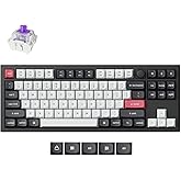 Keychron Q3 HE Wireless Custom Mechanical Keyboard, 2.4 GHz/Bluetooth/Wired QMK Rapid Trigger 80% TKL Hot-Swappable Programmable RGB Gateron Double-Rail Magnetic Switches for Mac Windows, Carbon Black