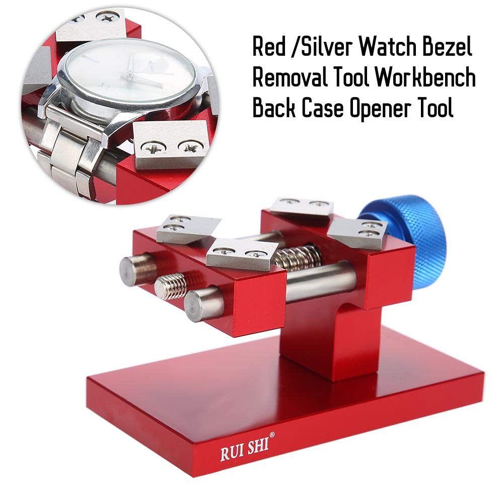Red Watch Bezel Removal Tool, Professional Back Case Opener Workbench Watch Bezel Ring Remover Watchmaker Tool(Red): Beauty