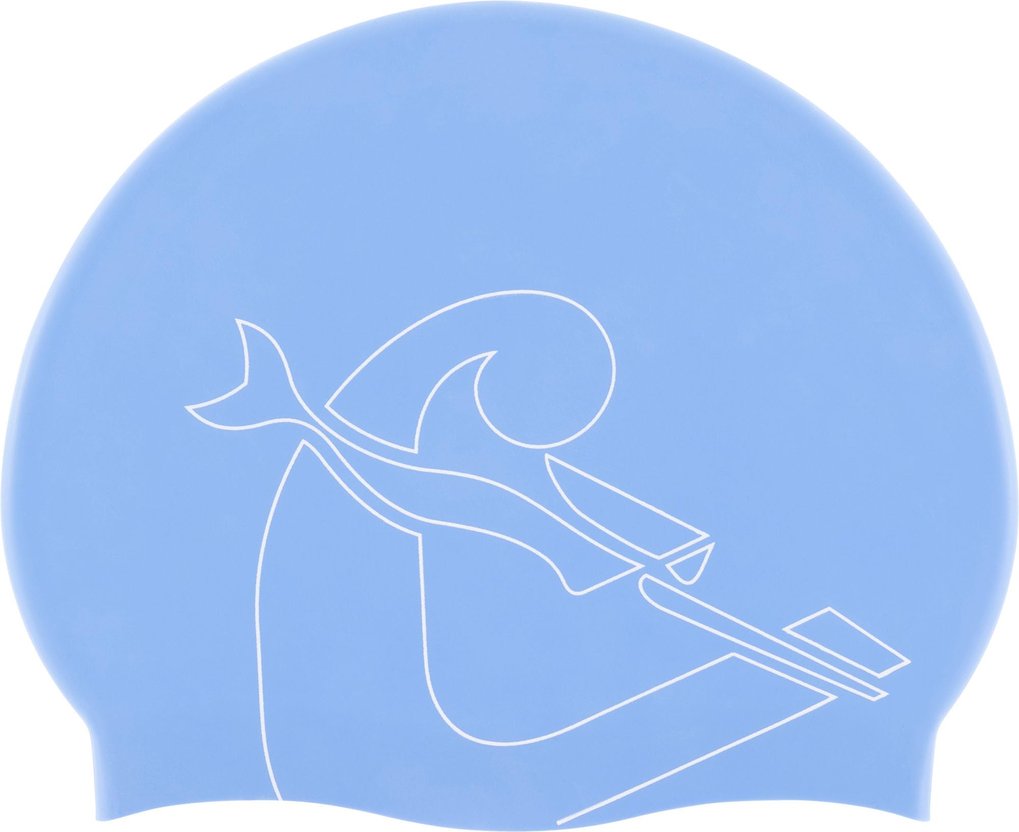 Cressi Ricky Jr Swim Cap - Junior Swimming Cap, Blue/White, One Size