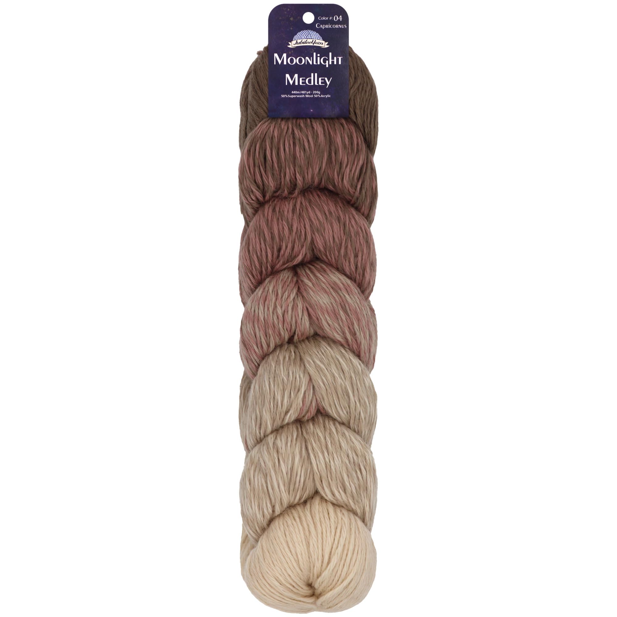 JubileeYarn Moonlight Medley Yarn - Ombre DK Weight Merino Wool/Acrylic - 200g/Hank - Cancer - 1 Skein