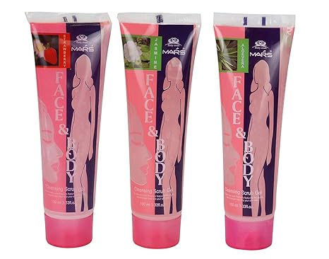CYBERCITY MARKETING Cleansing Scrub Gel Strawberry, Jasmine, Papaya (Pack of 3)