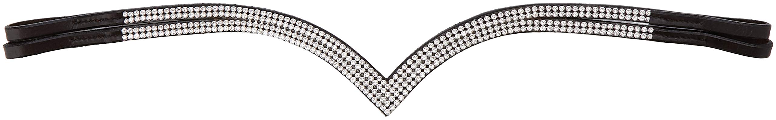 Cwell Equine Ve Side Split 4 Rows Clear Crystal Browband Great Gift *offer* Brown F/C/P (Full 16 Inches)