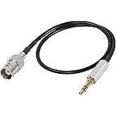 MEIRIYFA Cable de audio de alimentación coaxial BNC hembra a 0.138 in, conector hembra BNC a conector macho estéreo TRS de 1/