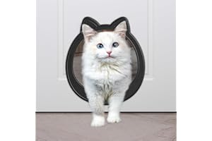 Classicmacher Large Cat Door, Cat Door Interior Door, No Flap Cat Door, Easy to Install, Strong Pet Door for Cat, No Training, Up to 22 LBS,Black