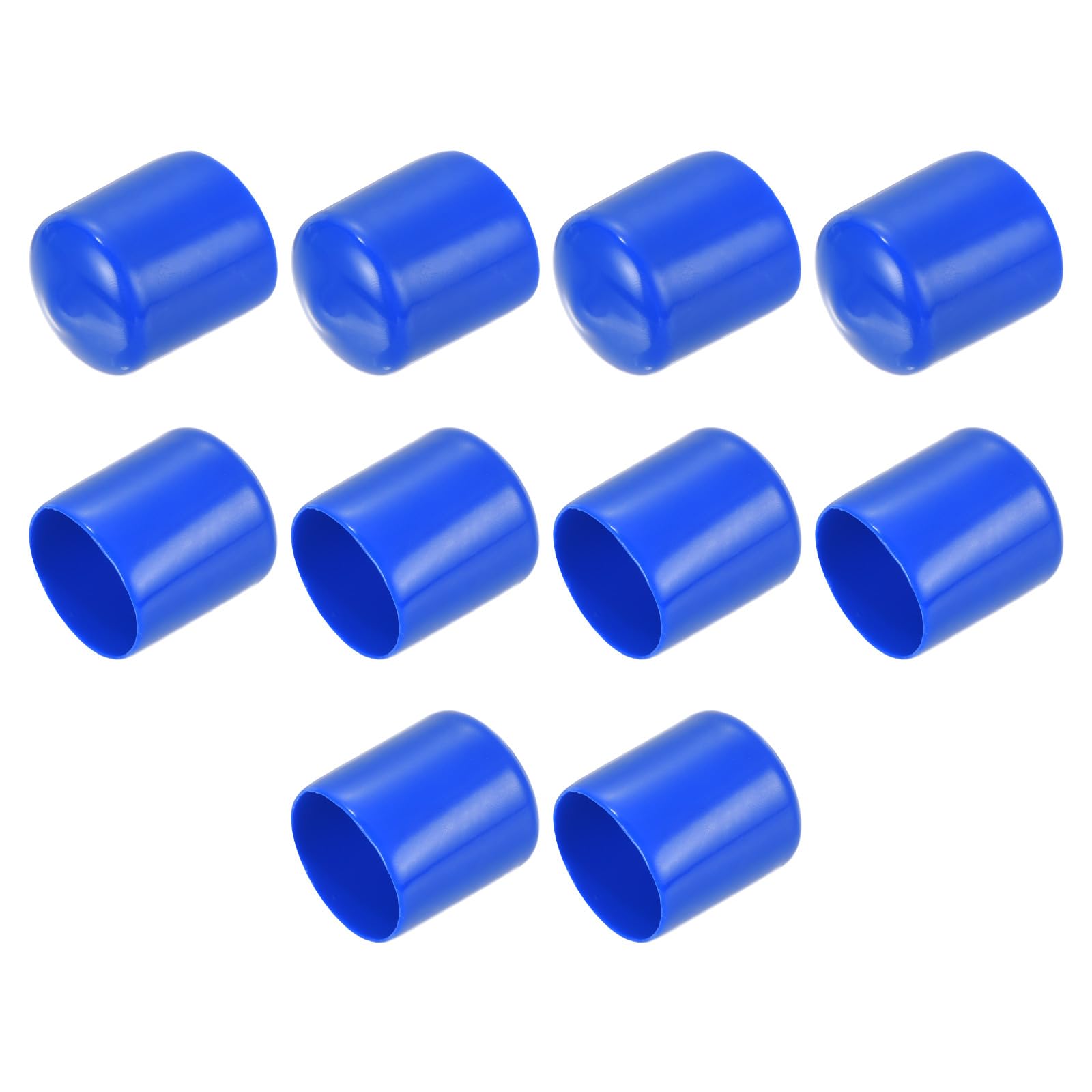 Photo 1 of uxcell 10pcs Rubber End Caps 27mm ID Vinyl Round Tube Bolt Cap Cover Screw Thread Protectors Blue