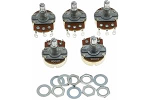 Dopro 5pcs Audio Guitar Pots Tone 500K Electric Guitar Large Pots 24mm Base with Long Split Shaft Guitar Potentiometer A500K