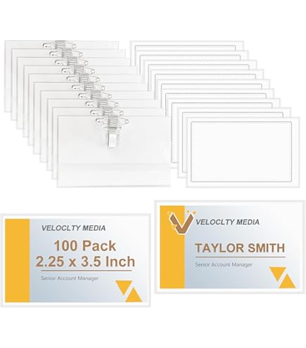 100 Pcs Name Tags With Pins, Clear Pin Style Name Badge Holders