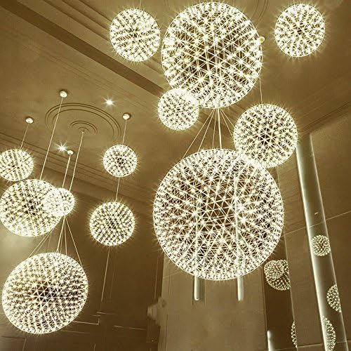 Simple Industrial Sparkling Chandeliers, Nordic Style Dining Room Bedroom Pendant Light Lamp, Led Lamp Chip,Diameter 45Cm [Energy Class A+]