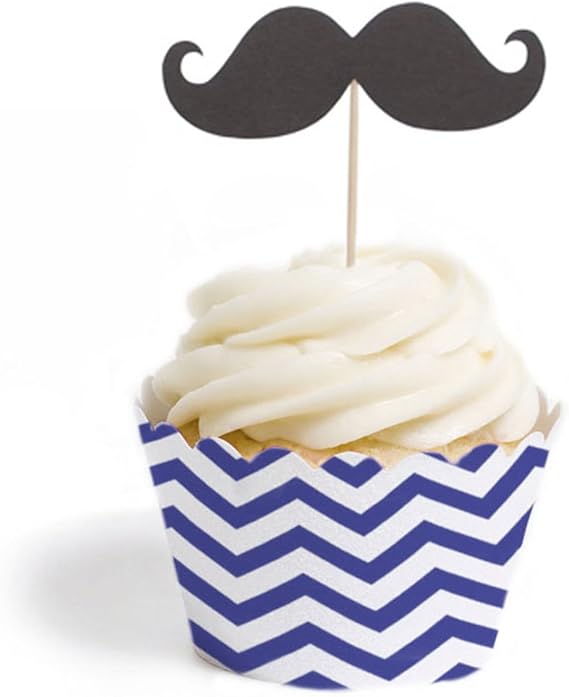 Dress My Cupcake Mustache Cupcake Topper and Dress My Cupcake Mustache Cupcake Topper and
