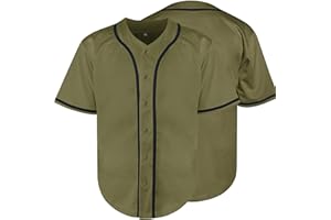 Rioofinx Blank Baseball Jersey, Short Sleeve Plain Jersey Shirt Sports Hip Hop for Men Women