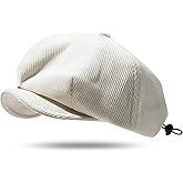 Clakllie Men's Newsboy Hat Peaky Blinders Hat Flat Cap for Women Elegant Style Beret Scally Hats Soft Cabbie Driver Snap Hats