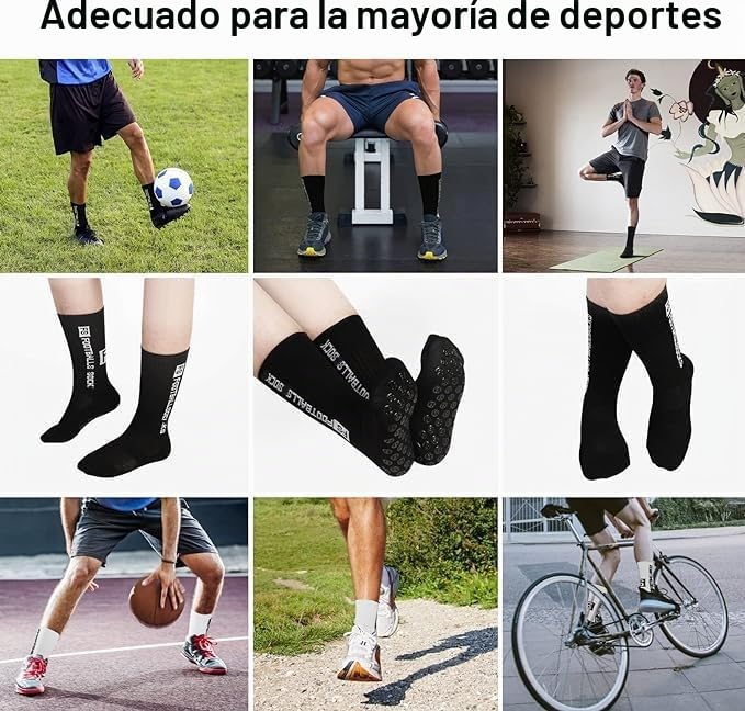 AVABEST Mens Soccer Socks 2 Pairs 35-39 39-46 46-50 Football Socks Non Slip Sports Socks