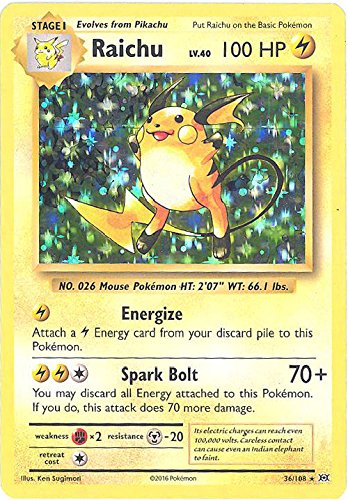 Pokemon - Raichu (36/108) - XY Evolutions - Holo