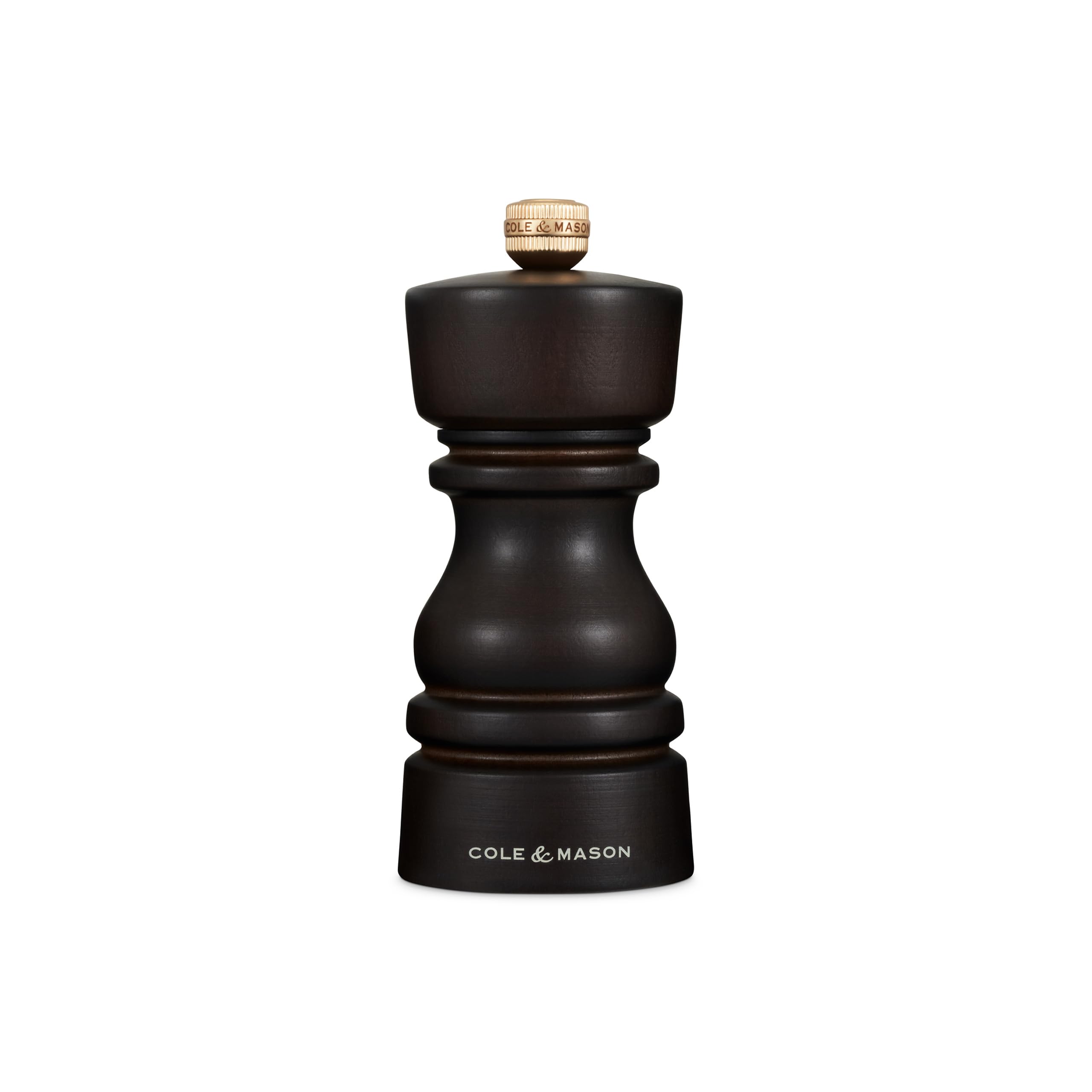 Cole & Mason London Chocolate Wood Pepper Mill, Precision+ Carbon Mechanism, Pepper Grinder with Adjustable Grind, Beech Wood, 130mm, Seasoning Mill, Lifetime Mechanism Guarantee