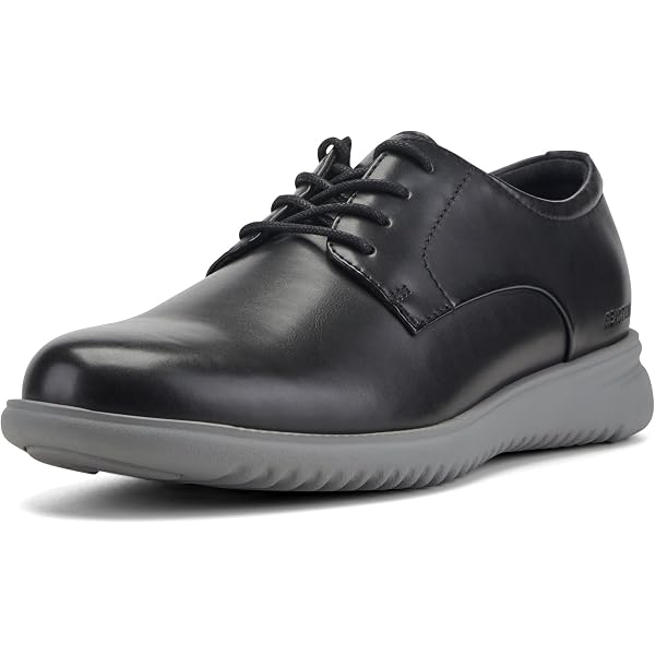 Kizik The London 9.5 Men\'s Hands-Free Dress Shoe Black Leather Mens Kizik London AT in Black/Poppyseed – Lucky Shoes main image 3