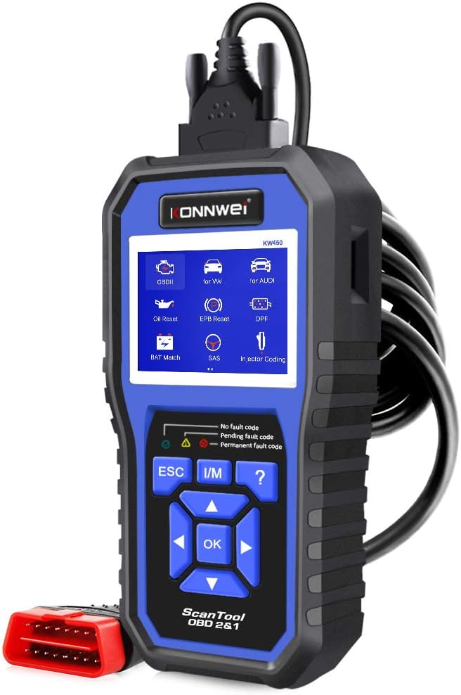 KONNWEI KW450 All System OBD2 Scanner with 9 Special Functions for VAG Vehicles