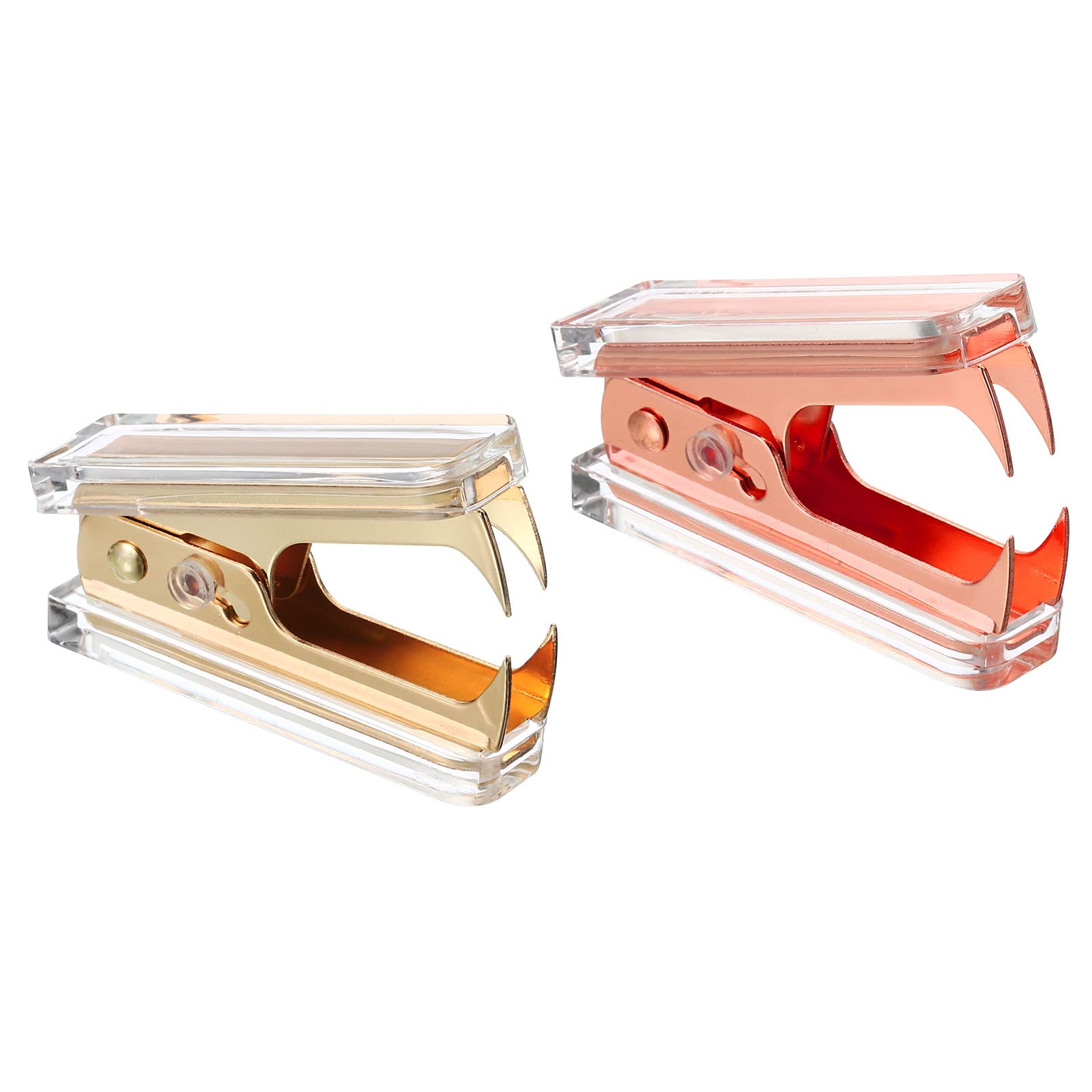 PATIKIL Acrylic Staple Remover Set, 2 Pack Portable Lockable Jaw Style Staple Puller Removal Tool with Plastic Box for Home Office Desktop, Multicolor