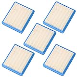 Hilom (5 Pack Air Filter Replacement for Briggs & Stratton 491588 491588S 4915885 399959 John Deere PT15853 Oregon 30-710 Stens 102-549