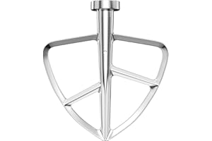 XINCAN 4.5-5QT Stainless Steel Flat Beater for KitchenAid Stand Mixer, Kitchen Aid Paddle Attachment Accessories/No coating/Dishwasher Safe Replacement for K45 KN15E1X KSM75 and Other Models