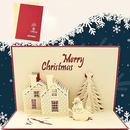 Sethexy Apparaitre Carte De Noel 3d Sapin De Noel Vif Bonhomme De Neige Cartes De Voeux Avec Enveloppes Romantique Joyeux Noel Pour La Famille Meilleur Ami Petit Ami Petite Amie Amazon Fr Fournitures