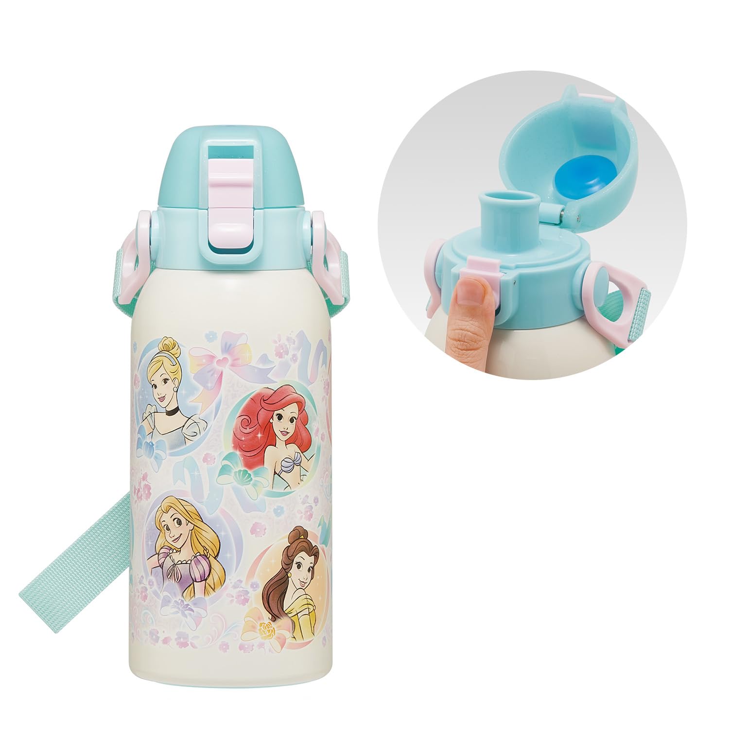 スケーター(Skater) 子供用 ステンレス 水筒 直飲み 600ml 子どもに優しい軽量タイプ ディズニー プリンセス 25 女の子 保冷専用 waterbottle スポーツボトル キッズ こども 水瓶 STCH6-A商品画像