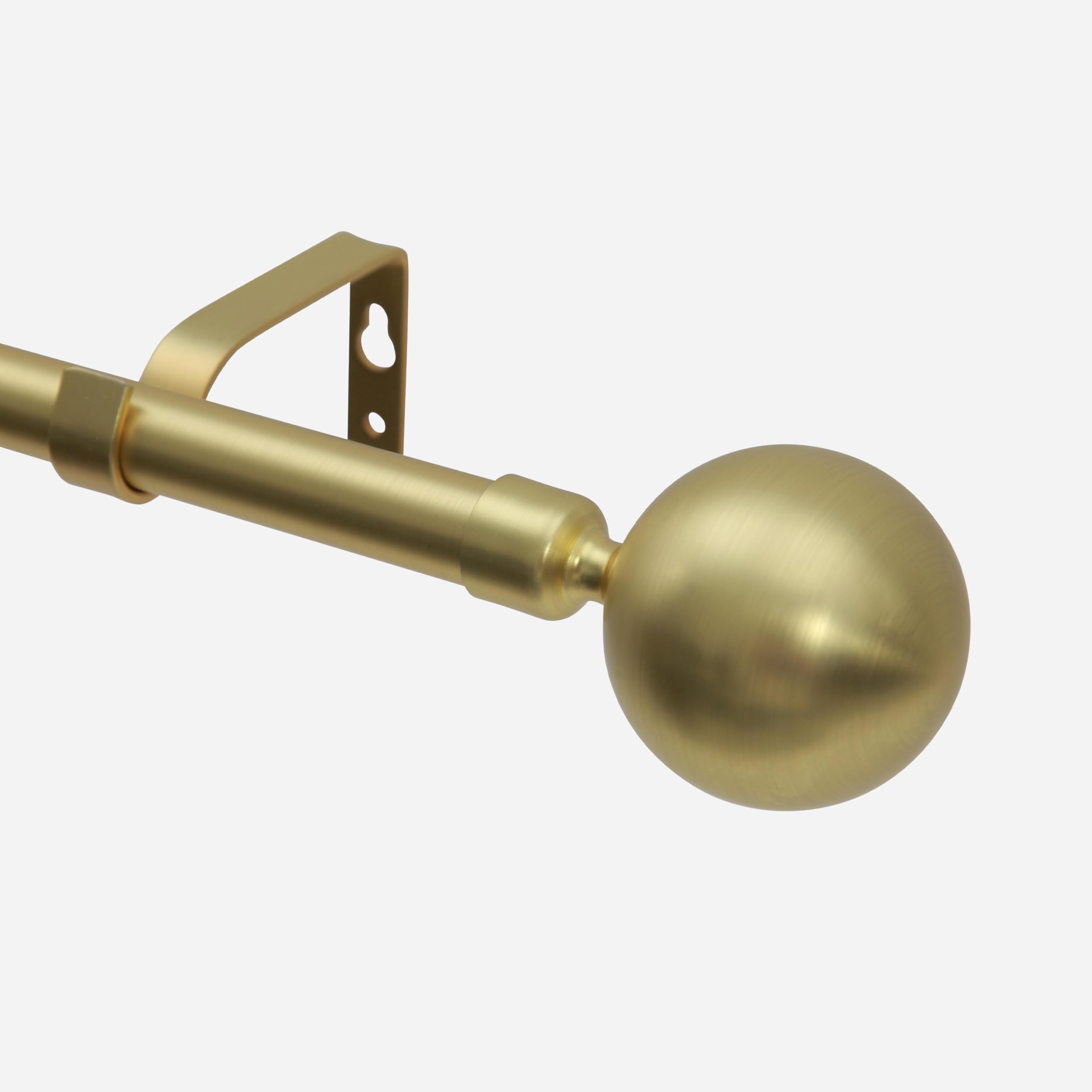 Curtain Poles 76cm to 136cm (30" to 54") for Eyelet Curtains Gold Adjustable Curtain Pole Set Curtain Rod With Ball finials brackets for Living room, Bedroom, Kitchen window