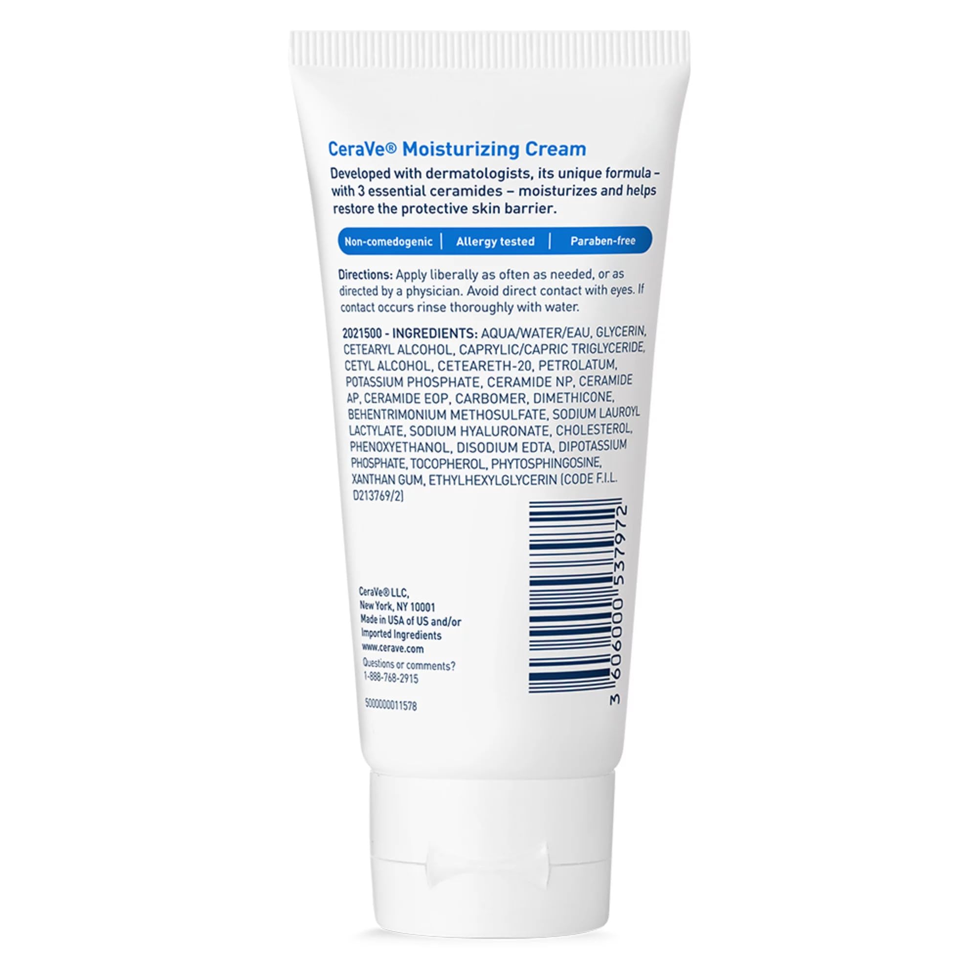CeraVe Moisturizing Cream | 1.89 Ounce | Travel Size Face and Body Moisturizer for Dry Skin, ivory