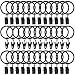 Topspeeder 36 Pack Rings Curtain Clips Strong Metal Decorative Drapery Window Curtain Ring with Clip Rustproof Vintage 1.26 Inch Interior Diameter (Black)