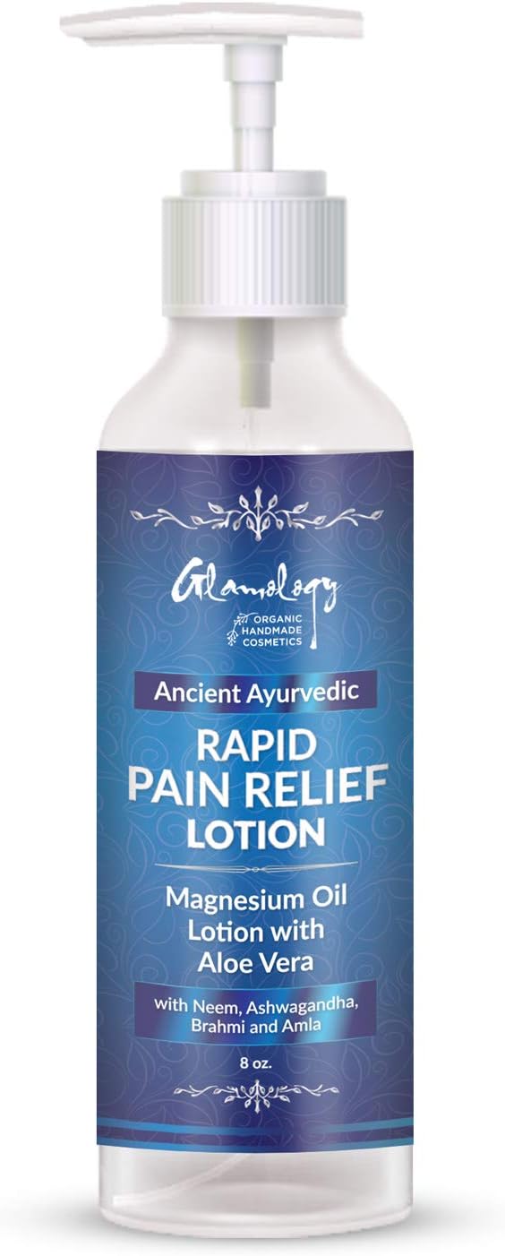Rapid Pain Relief Magnesium Oil Lotion with Aloe Vera & Natural Herbs, Ultra-Pure Rapid Transdermal Absorption, Reduce Sleep Anxiety Migraine, Muscle Pain, Restless Legs Joint Pain & Anxiety