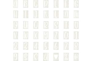 PATIKIL 4" Letter Number Stencils, 42Pcs Rectangle Interlock Reusable Letter and Number Stencil Templates for Painting on Wal