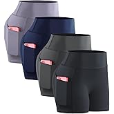 CADMUS Women's Gym Volleyball Shorts for Bike Naked Feeling High Waist Athletic Shorts No Front Seam with Deep Porkets