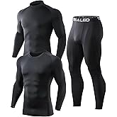 5 or 4 Pack Men's Thermal Compression Pants Fleece Lined Sports Tights Athletic Leggings Cold Weather Baselayer Winter Gear