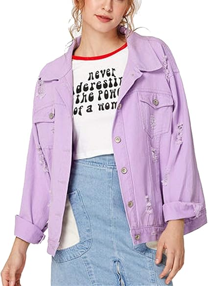 womens purple denim jacket