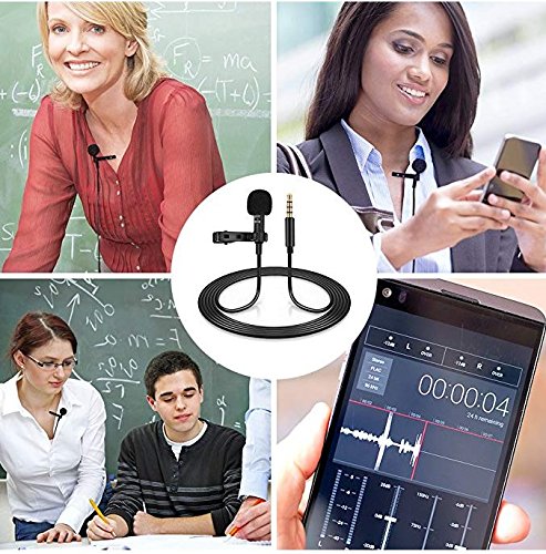 Clan_X Lavalier Microphone, Hands Free Clip-on Lapel Mini Mic with Omnidirectional Condenser for KTV, Recording, Voice Chat, Speaking, Video Conference, Noise Cancelling Mic