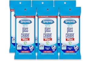 Sprayway Glass Cleaner Wipes, 20ct, Pack of 6 | On-the-Go Resealable Package, Pre-Moistened | Original Ammonia-Free Formula | Removes Fingerprints, Dust, Dirt | All Glass Surfaces