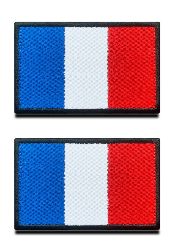 Zcketo 2 PCS The French Republic France Flag Patch Hook and Loop Embroidered National Emblem Patch for Football Billiards Team Work Clothes Jersey Backpack Caps Travel Tactical Military — image 1