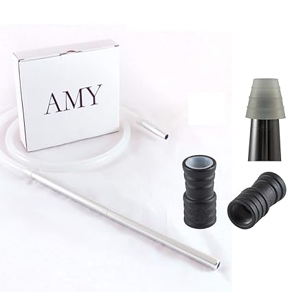 Schlauchset zur Schlaucherweiterung für Amy Deluxe Shisha (Transparent / Schwarz-Matt)