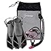Seavenger Diving Dry Top Snorkel Set with Trek Fin, Single Lens Mask and Gear Bag, S/M - Size 4.5 to 8.5, Gray/Black Silicon/Pink