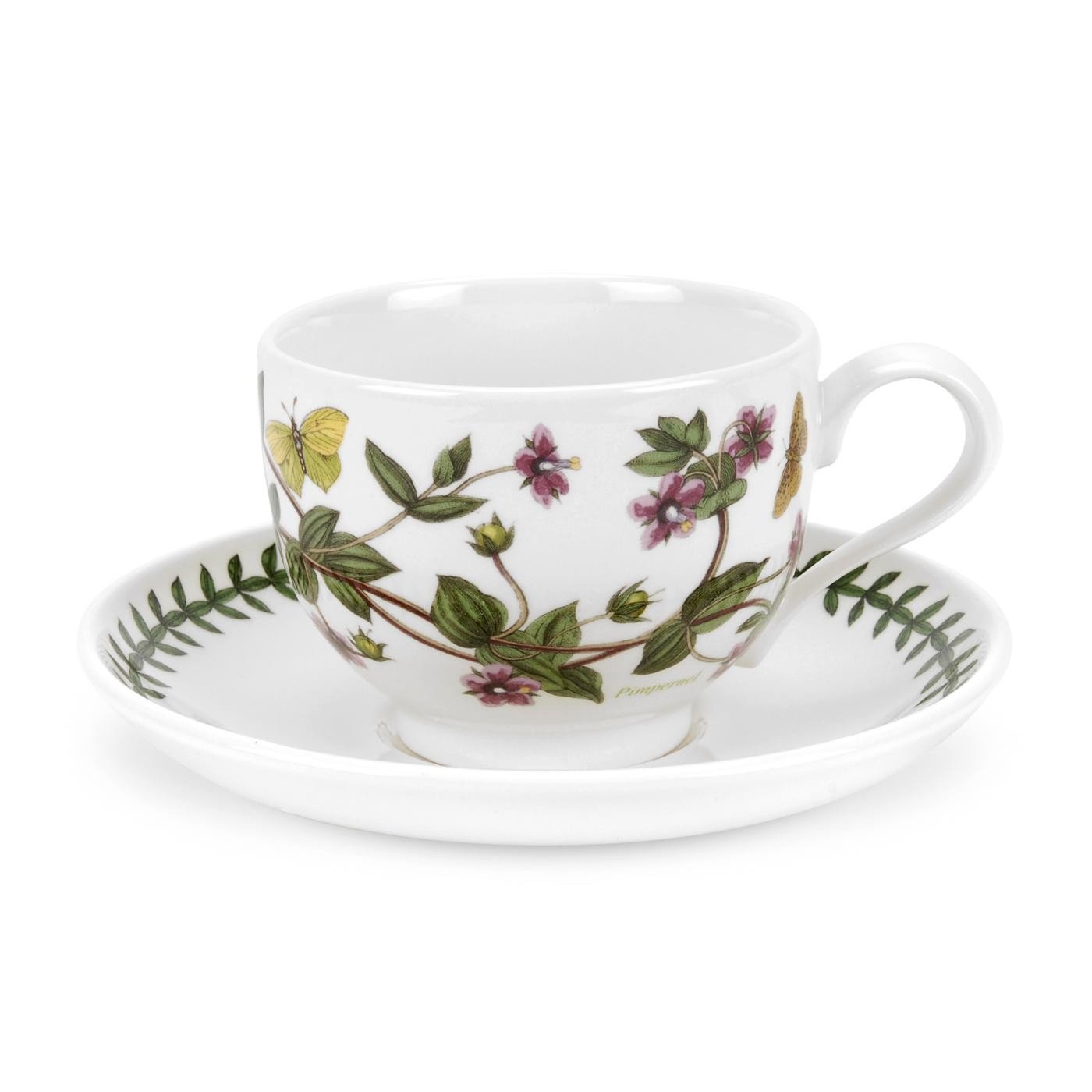 Portmeirion Botanic Garden - Teacup & Saucer Traditional Shape - Pimpernel