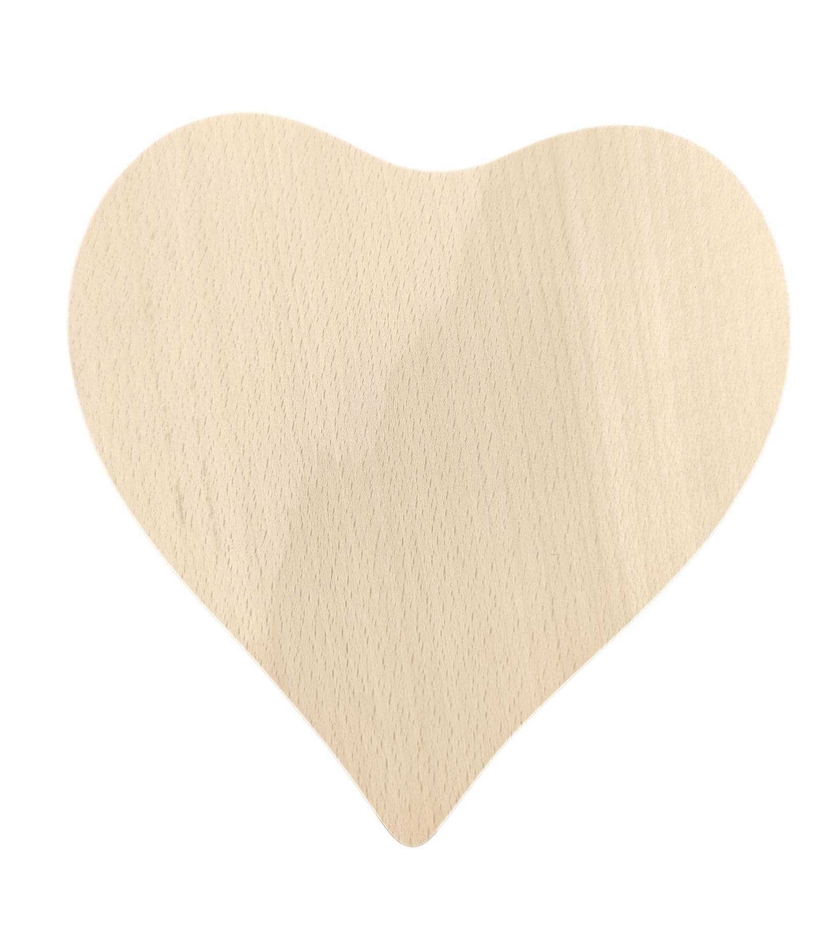 Wooden World Love Heart Cutting Board, 20cm x 21cm x 15mm, Beech Wood, Brown