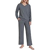 Latuza Women's Petite Cotton Lounge Set Long Sleeve Loungewear Outfits