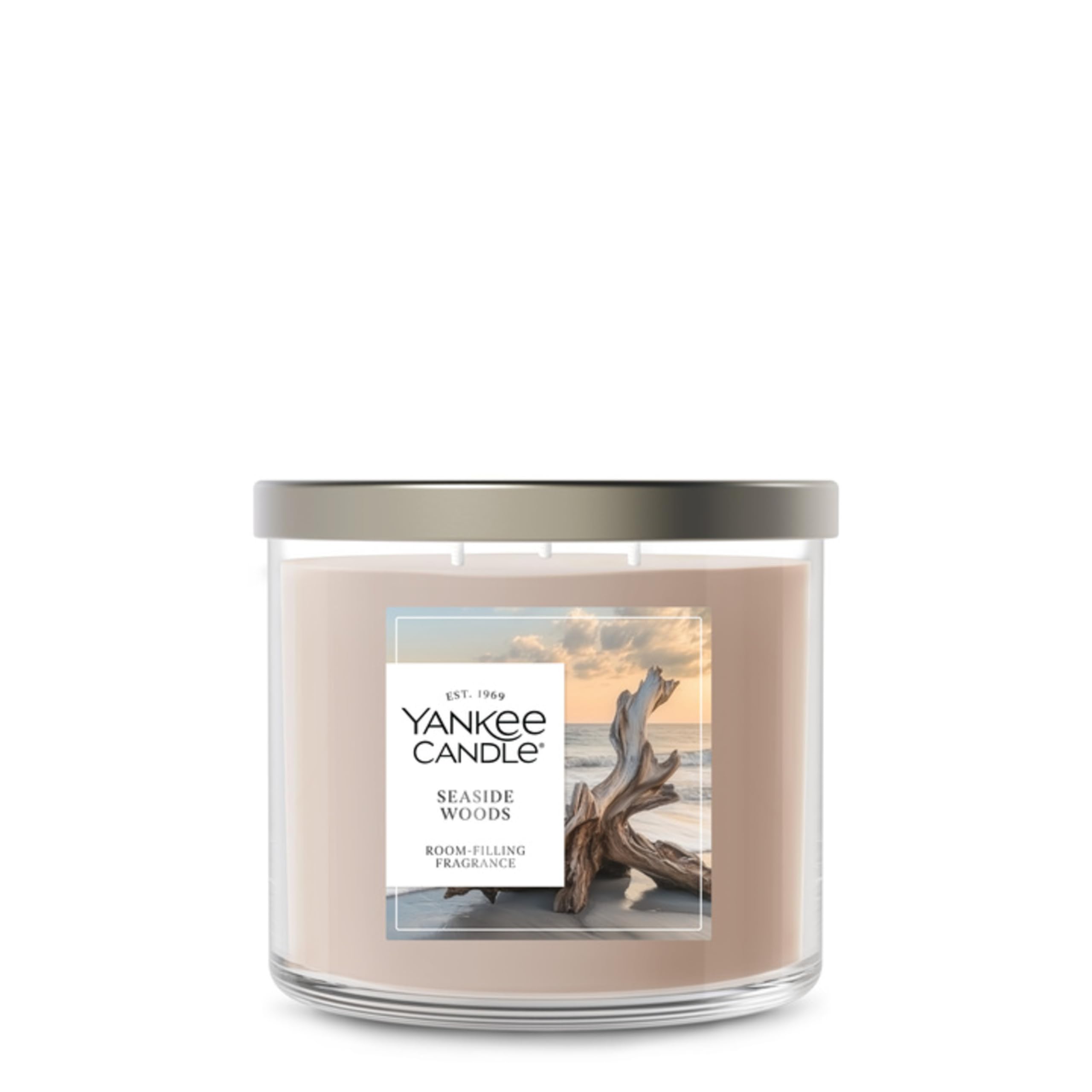 Yankee Candle Seaside Woods, Fall Scented Candle, 14.5oz 3-Wick Candle Jar with up to 40 Hours Burn Time Image