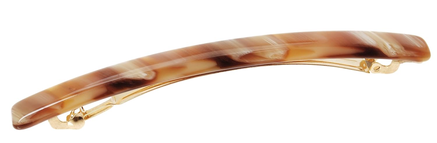 France Luxe Long & Skinny Barrette, Caramel Horn - Classic French Design For Everyday Wear : Hair Barrettes : Beauty