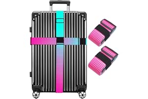 XioioiX Luggage Straps for Suitcases TSA Approved Easy Pack Organized Suitcase Strap, Luggage Strap, Luggage Belt Strap, Bag Straps for Luggage. Buckle Straps Travel Accessories (Gradient Dot)