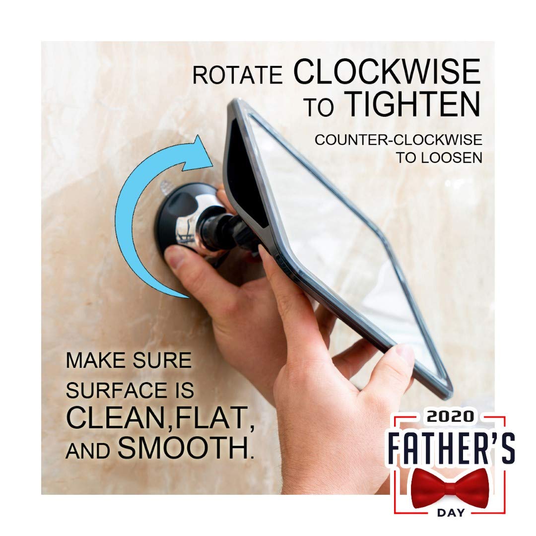 2019 Shatterproof Fogless Shower Mirror for Fog Free Shaving with Upgraded Suction & Swivel, Portable and Travel Ready, 8" x 7" : Beauty