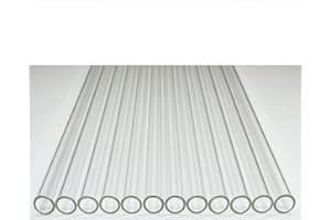 YEESEOK Glass tubes 12 Piece, 8 Inch Long Borosilicate Glass Tubes OD 12 mm Thickness 1.5 mm Industrial Glass Tubing for Tall Cups (12mm / Clear)