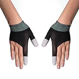 QPOIBSD Mobile Game Gloves, Ultra-Thin Mobile Gaming Gloves，Anti-Sweat Mobile Finger Sleeve Breathable for High-Ranking Players Mobile Game Streamer (Black)